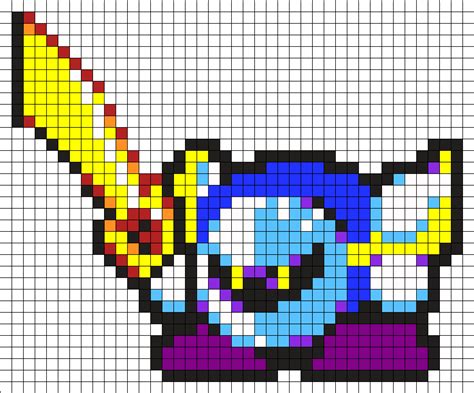 Meta Knight By Urcujiro On Kandi Patterns Pixel Art Grid Perler Bead Art Pixel Art Design