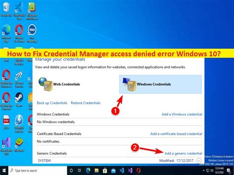 Como Corrigir O Erro De Acesso Negado Do Credential Manager Windows