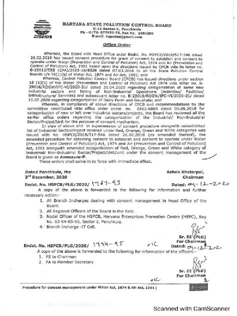 Fillable Online Hspcb Gov Procedure For State Pollution Control Board