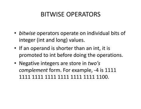 Bitwise Operators Ppt