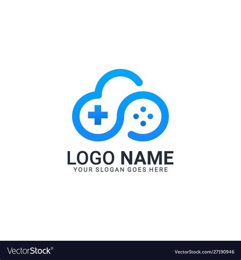 Cloud Gaming Logo Design Editable Modern Logo Vector Image