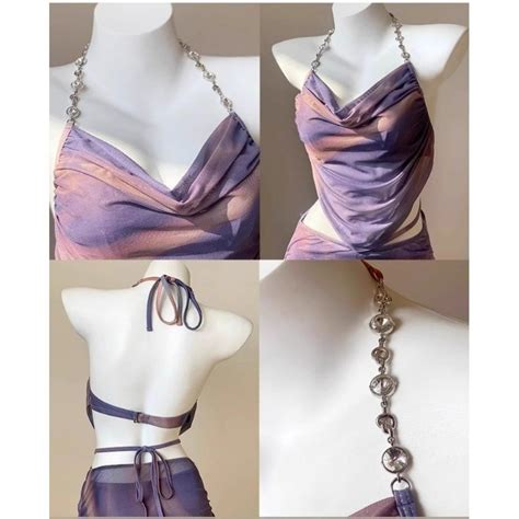 Swimsuit Women S Chain Bikini Three Piece Split Skirt Korean Style Sexy Fashion Beach Bikini Set