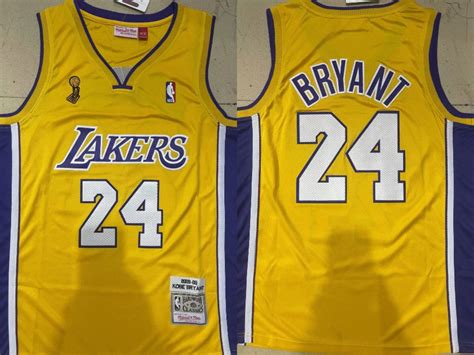 Los Angeles Lakers 24 Kobe Bryant Mens Yellow Basketball Jersey