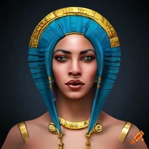 Egyptian Heqet ‘fertility Goddess Female Modern Realistic Style On