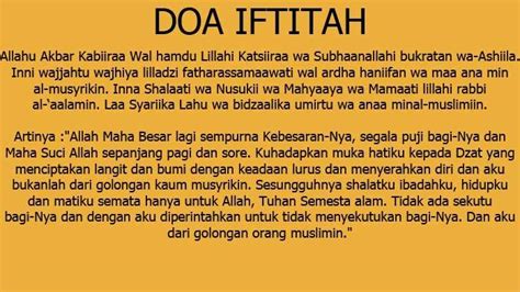 Bacaan Doa Iftitah Dibaca Setelah Takbiratul Ihram Dalam Sholat