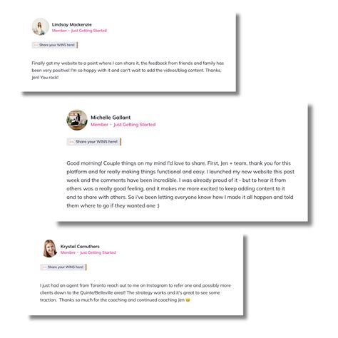 Testimonials - Jen Percival Real Estate Coaching