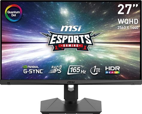MSI Optix MAG274QRF-QD Esports Gaming IPS Monitor - 27 Inch, 16:9 WQHD ...