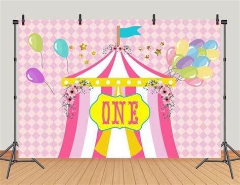 Custom Carnival Birthday Backdrop Circus Backdrop Banner Pink Circus