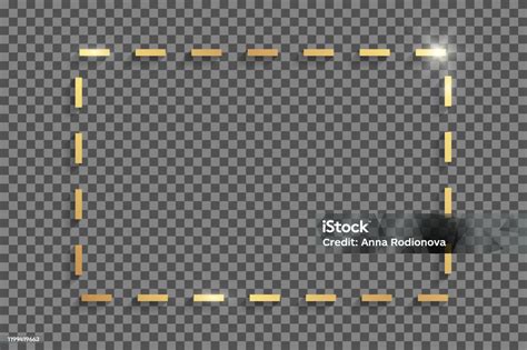 Shiny Golden Dotted Line Rectangle Frame Stock Illustration Download