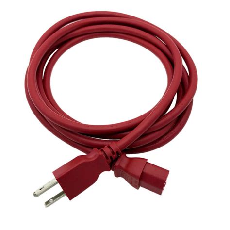 Kentek 10 Ft Red 3 Prong Universal Ac Power Cable Cord For Pc Computer Monitor Printer Tv