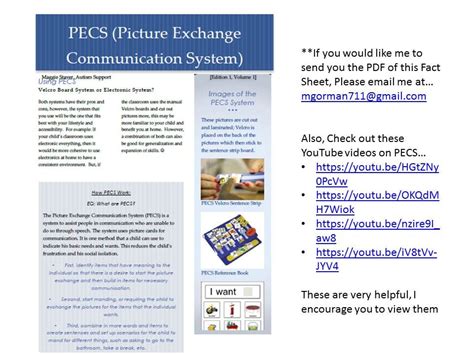 Pecs Fact Sheet Resource Guide Activity 9 Social Communication