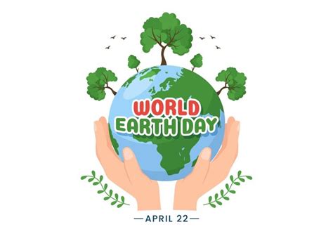 С Днем Земли 22 апреля. Иллюстрация с картой мира в мультяшных ...