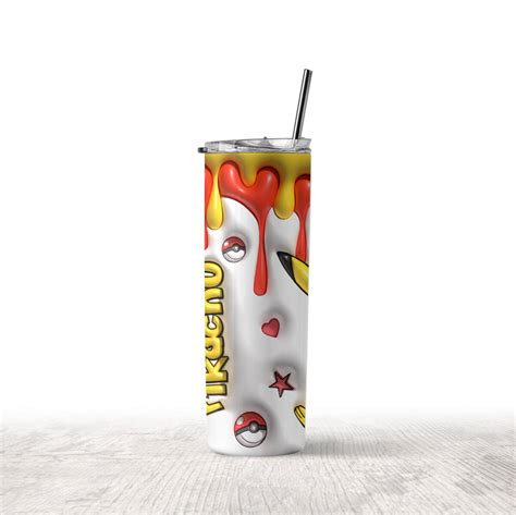 Pkm Pikachu D Oz Skinny Tumbler Wrap Png Cartoon Anime Tumbler Png