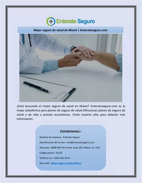 Ppt Mejor Seguro De Salud De Miami Enterateseguro Powerpoint