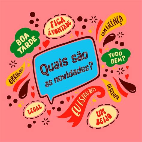 Ilustração De Texto Em Português Brasileiro Desenhada à Mão Vetor Grátis