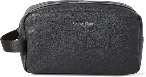 Calvin Klein Beauty Case Uomo Warmth Washbag Pelle Sintetica Nero Ck