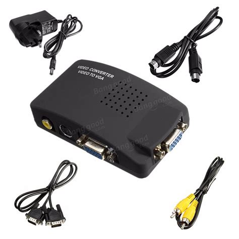 CCTV DVD DVR Camera TV BNC S Video VGA Input To VGA Output PC Converter