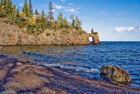 Lake Superior Shoreline, Arch Stock Photo - Image of minnesota ...