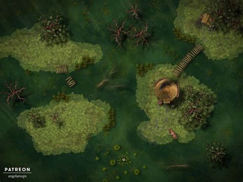 Swamp ⋆ Angela Maps Battle Maps For Dandd And Other Rpgs Fantasy World Map Fantasy Map