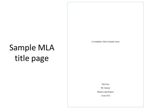 Cover Page Mla Template