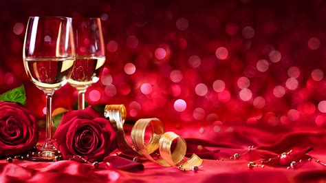 Wine, red roses, shine, red background, romantic Wallpaper | 3840x2160 UHD 4K resolution ...