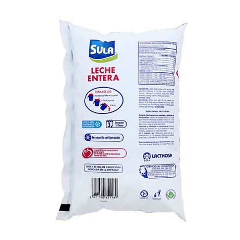 Leche Sula Entera Uht Bolsa 946 Ml