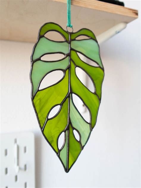 Stained Glass Monstera Monstera Decor Monstera Leaf In 2022 Stained Glass Diy Stained Glass