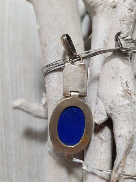 Pendentif Lapis Lazuli Et Argent Pierres Et Artisanat