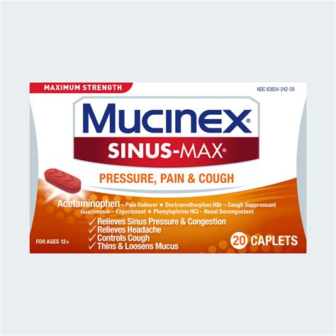 Maximum Strength Mucinex Sinus Max Pressure Pain And Cough Mucinex Usa