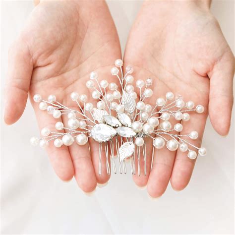 Amazon Unicra Pearl Wedding Hair Comb Crystal Bridal Hair