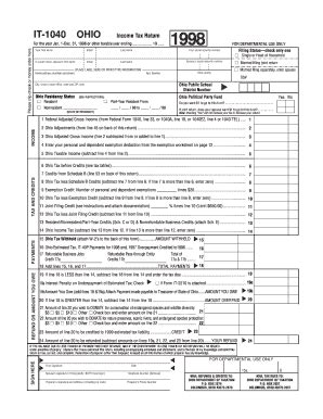 Fillable Online Tax Ohio Bw98 1040 FORM QUARK FILE Ohio Department Of