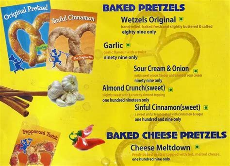 Wetzel's Pretzels Menu, Menu for Wetzel's Pretzels, Viman Nagar, Pune - Zomato