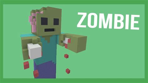 Minecraft How To Build A Zombie Statue Youtube