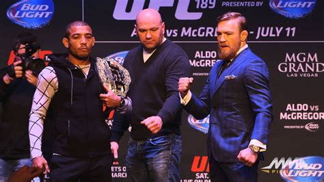 UFC 189 World Tour Jose Aldo Vs Conor McGregor Staredown NY YouTube