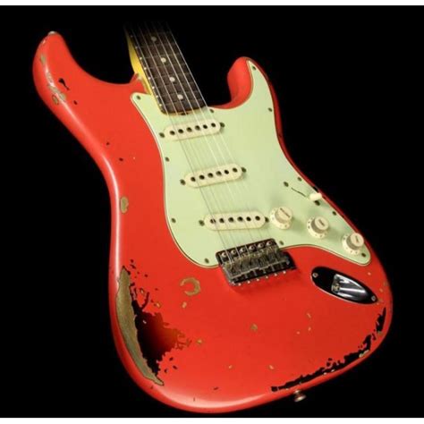 Custom Shop Handmade Michael Landau Signature 1963 Heavy Relic St Electric Guitar Fiesta Red