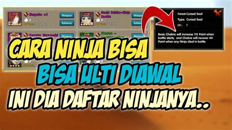 Daftar Ninja Yang Bisa ULTI DIAWAL Ultimate Fight Survival