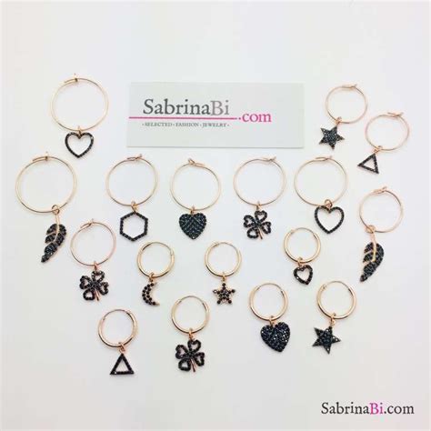 Mono Orecchino A Cerchio 1cm Argento 925 Oro Rosa Stella Vuota Zirconi