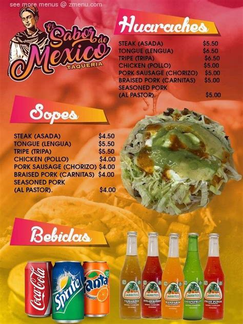 Online Menu Of El Sabor De Mexico Taqueria Food Truck Restaurant