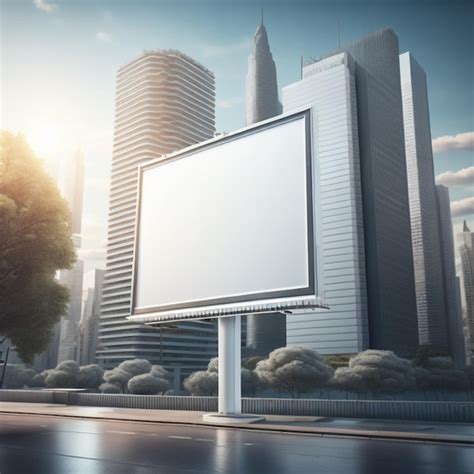 Futuristic City Billboard Mockup Premium Ai Generated Image