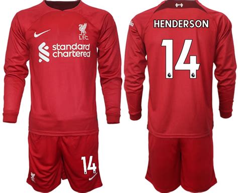 Liverpool FC Heimtrikot 2022 2023 Rot Langarm Fussballtrikot HENDERSON 14