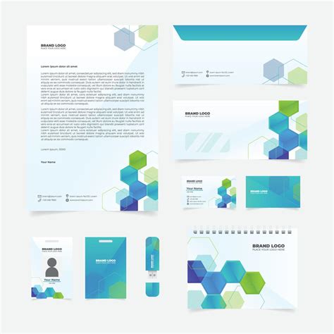 Business Stationery Set Template with Geometric Pattern Design 7477259 ...