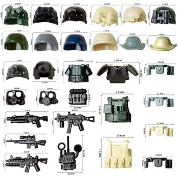 Tiol Waffen Set F R Lego Minifiguren Custom Ww Milit R Maske Helm