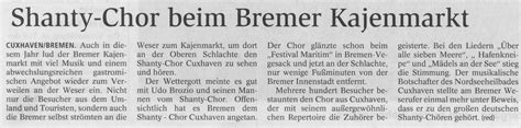 Shanty Chor Cuxhaven E V News Und Berichte