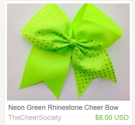 Neon Green Cheer Bow Cheer Bows Bows Vintage Neon Cheerleading