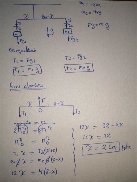 Dos Cuerpos De Masas Mi 12 Kg Y M2 4 Kg Se Encuentran Suspendidos De