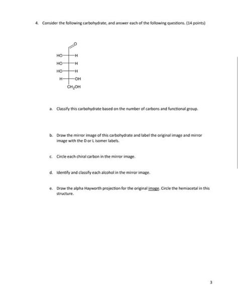 Solved Consider The Following Carbohydrate And Answer Chegg