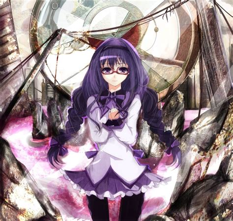 Safebooru Akemi Homura Black Hair Braid Glasses Long Hair Magical