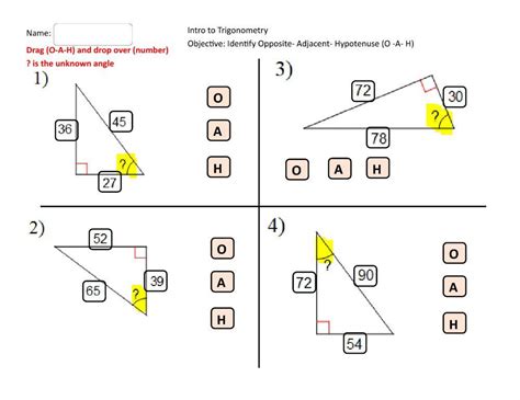 Intro To Trigonometry Worksheet Live Worksheets