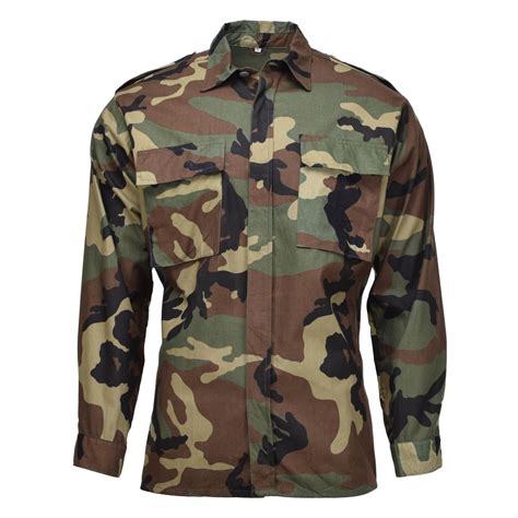 Woodland Bdu Shirts Original Croatian Military Issue Cotton Camo Army