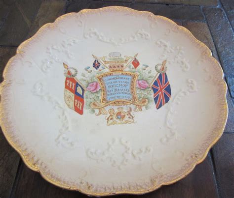 Rare Antique Plate Queen Victorias Diamond Jubilee Etsy